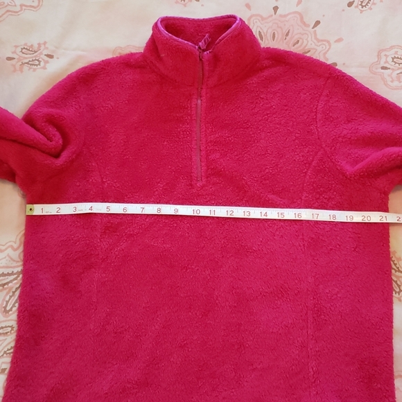 Lands End Dark Pink Fuzzy Warm Soft Cozy Pullover - Picture 5 of 10